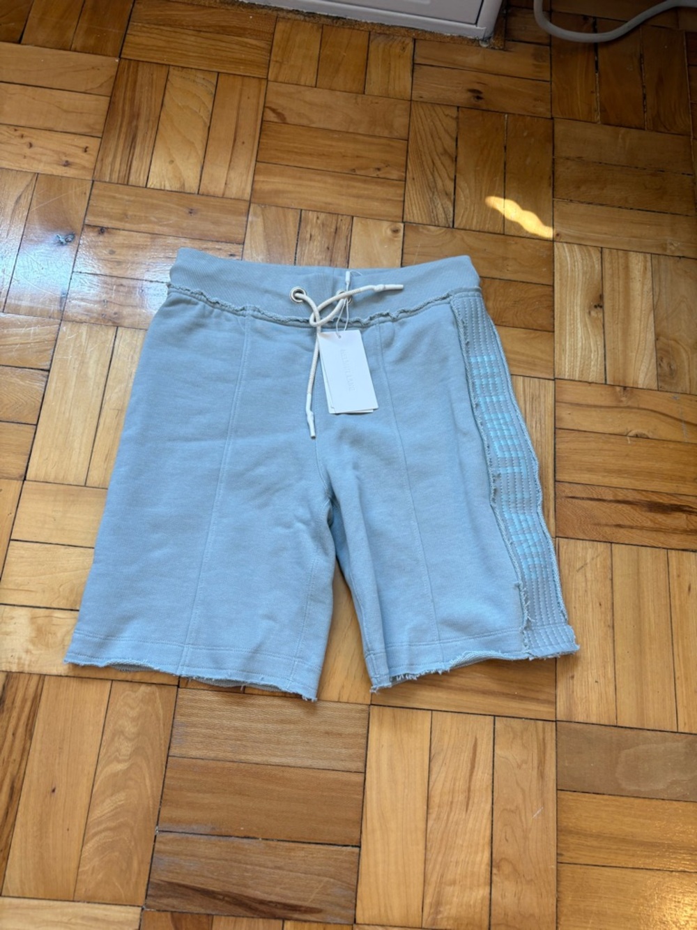Helmut Lang Light Blue Athletic Drawstring Shorts
